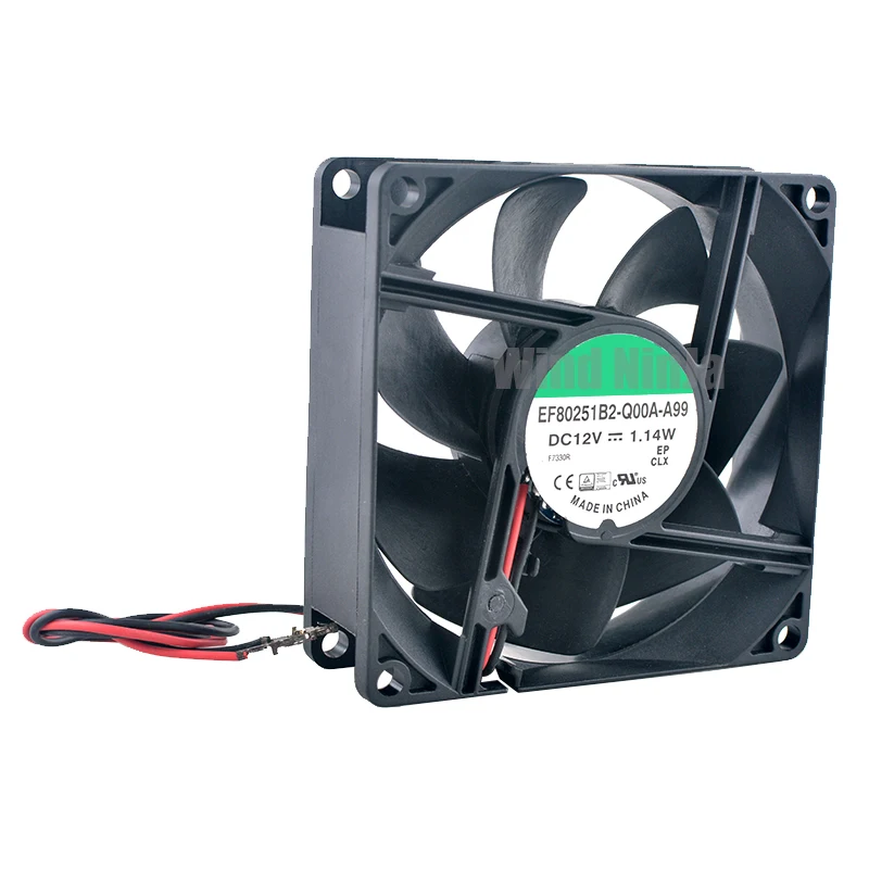 EF80251B2-Q00A-A99 8cm 80mm fan 80x80x25mm DC12V 1.14W 2pin Ball bearing cooling fan for chassis power supply