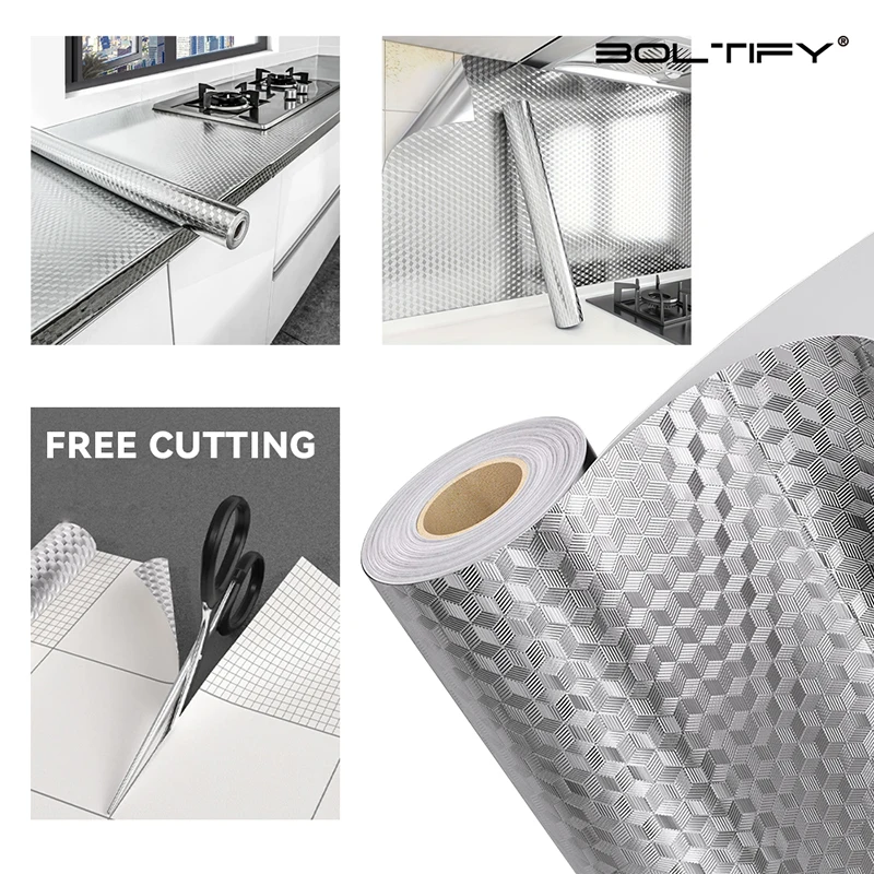 

Самоклеящиеся наклейки 3M для кухни: современные, маслостойкие, из алюминиевой фольги, для плиты и шкафов, самоклеящиеся обои для стен, DIY