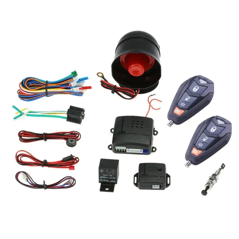 

Комплект автомобильной сигнализации 12В с центральным замком и вибрационным датчиком, радиус действия 80м