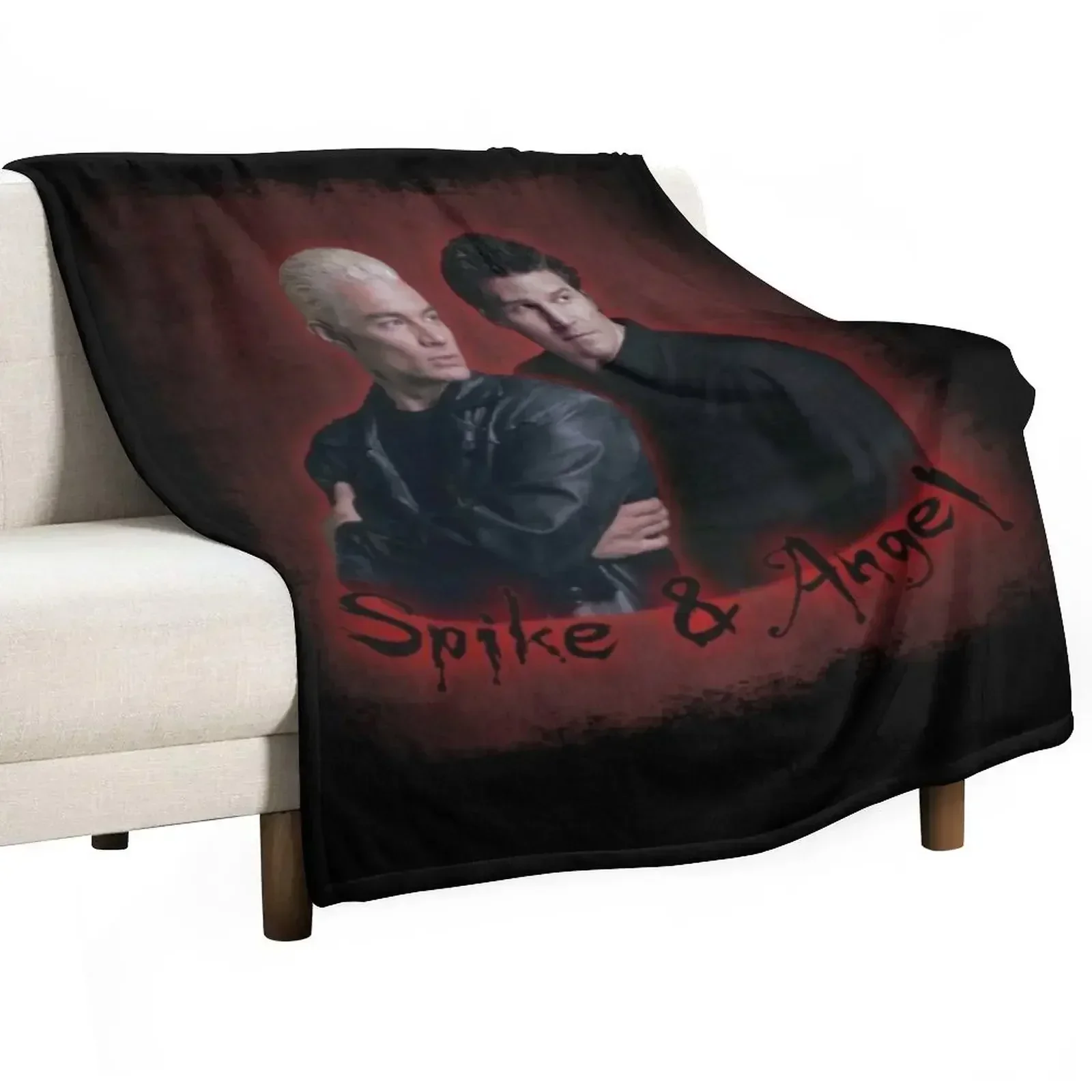 New Buffy, Spike & Angel Vintage Look Throw Blanket Decoratives anime halloween Custom Blankets