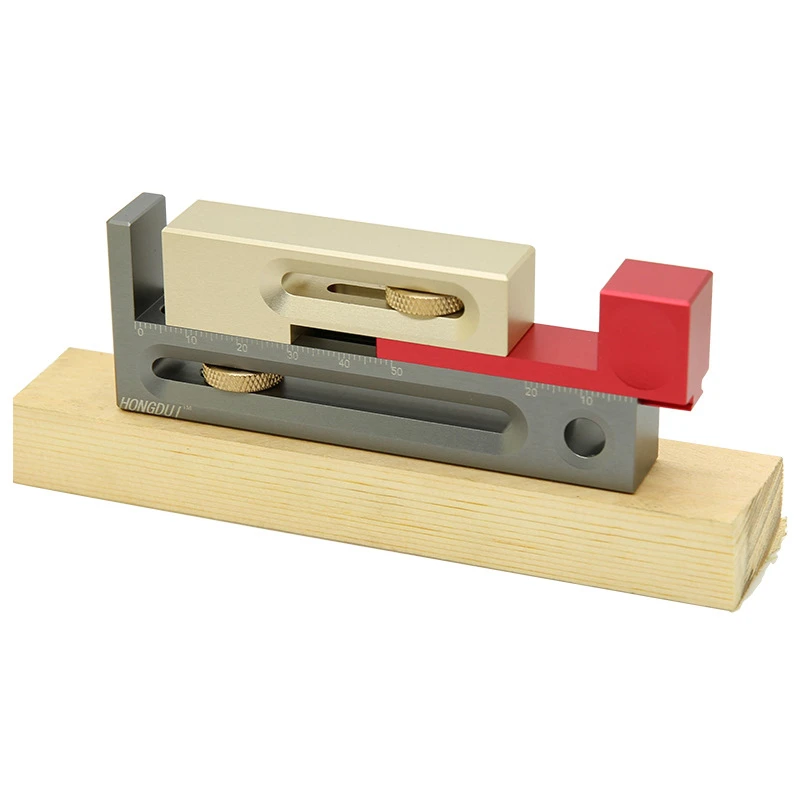 Woodworking tools saw table saw slit adjuster mortise and tenon miter movable measuring block length compensation