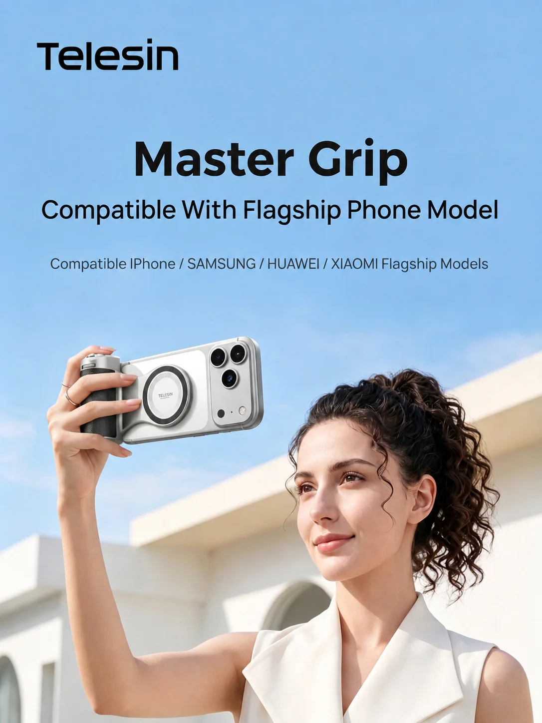 TELESIN Master Magnetyczny Uchwyt do Telefonu z Funkcją Aparatu, Pomocnik do Zdjęć, Pilot Zdalnego Sterowania, Uchwyt do iPhone, HUAWEI, SAMSUNG — 2