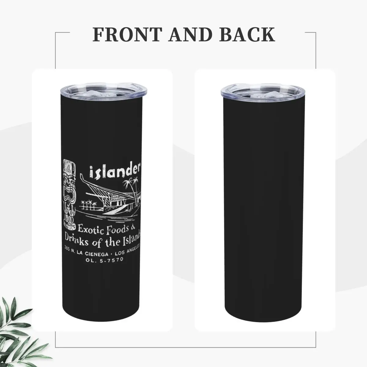 Tiki Bar Vintage Americana The Islander Stainless Steel Tumbler Vacuum Insulated Mugs Thermal Cold Cups Straws With Lid 20oz