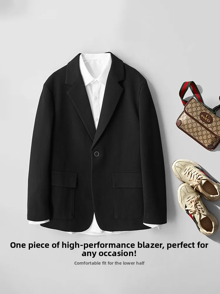 

Classic Fashionable Corduroy Men's Suit Jacket Flat Collar Commute Ready Spring Autumn New Arrival Business Casual Top