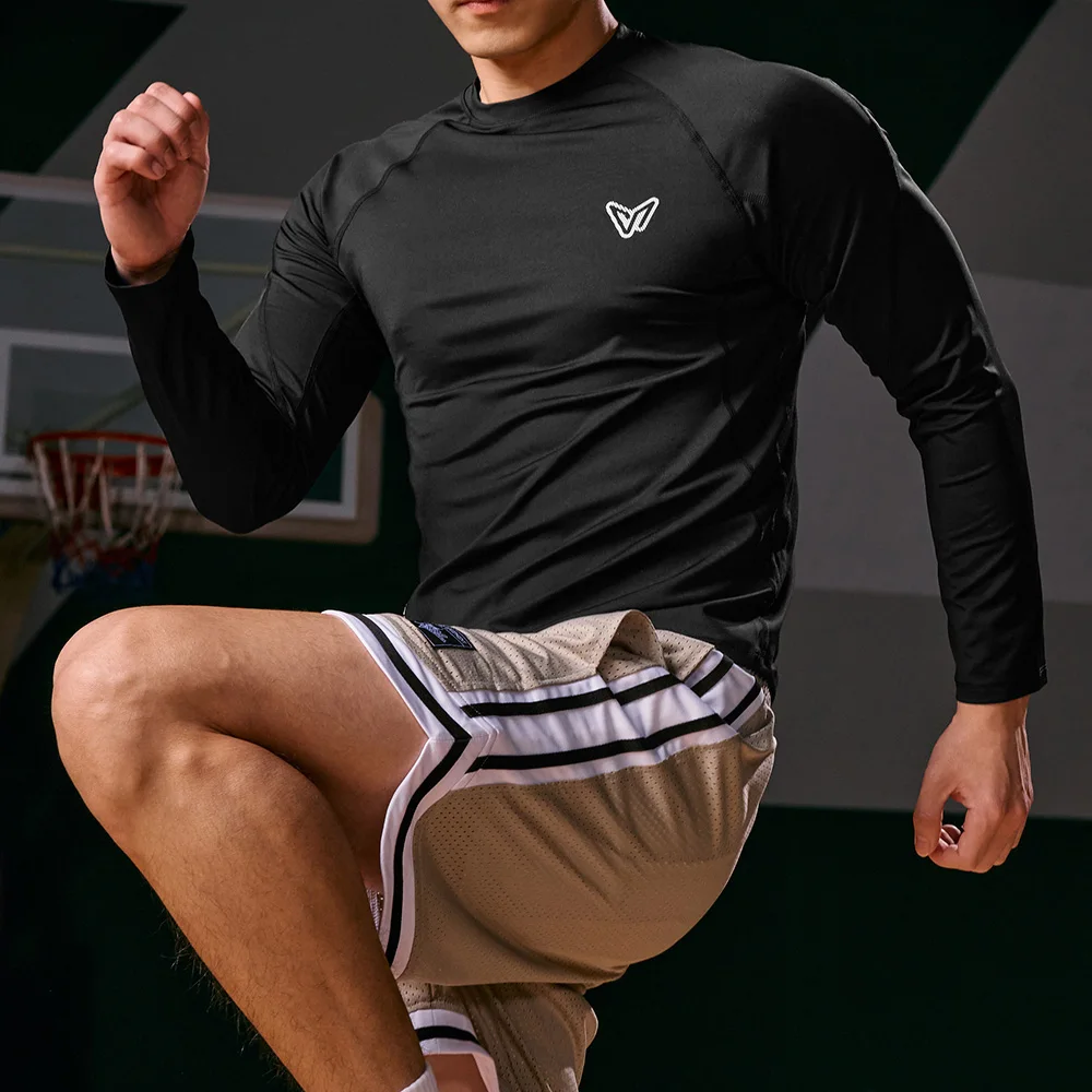 2PCS Dry Fit High Quality Compression Shirts Long Sleeves Fitness Gym Sports T-Shirt Jogging Running Shirt Breathable Mesh view 4