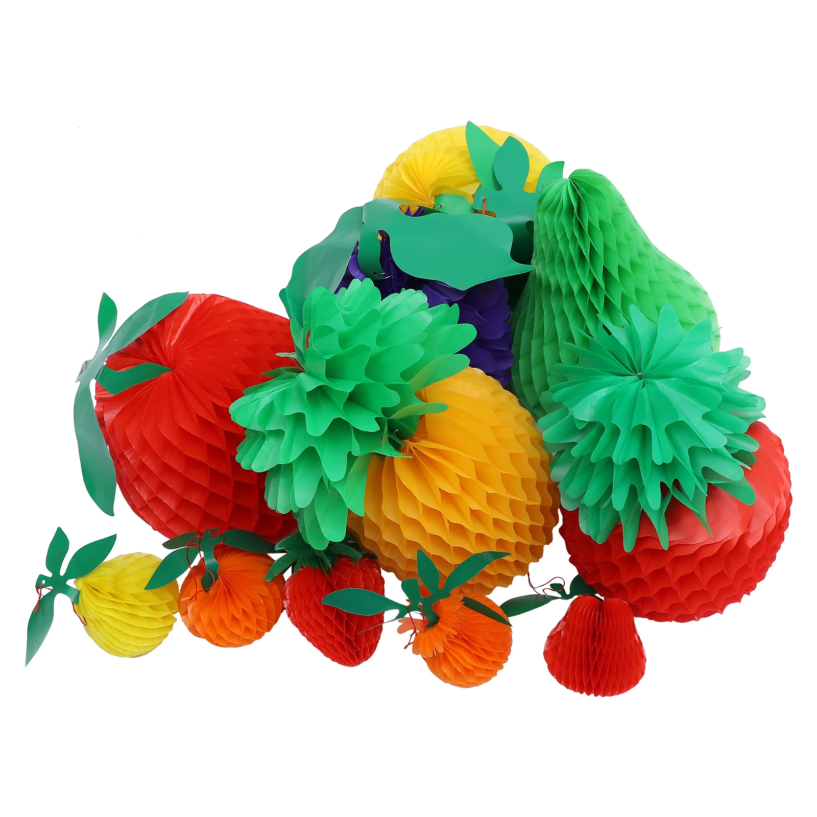 

15 Pcs Fruit Hanging Decor Plastic Party naments Honeycomb Adorn Festival Supplies Banquet Decorations