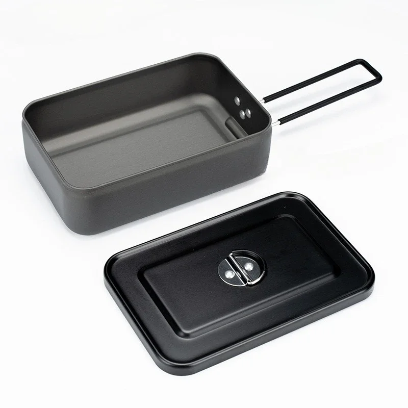 Outdoor aluminum alloy lunch box tableware, camping, anti-scalding, multi-functional portable lunch box