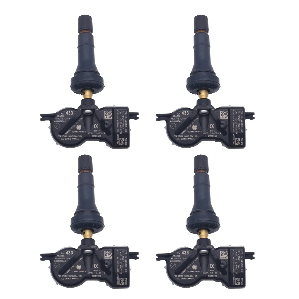 4PCS FOR 2016-2021 Jeep Grand Cherokee Compass Dodge Durango TPMS 433MHz TPMS SENSOR 68313387AB 68313387AA 68252493AA