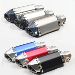 carbon Fiber 31CM Motorcycle Short Exhaust Fake Silver Muffler Pipe DB Killer Silencer Escape Moto For ninja 300 gts 300 Piaggio