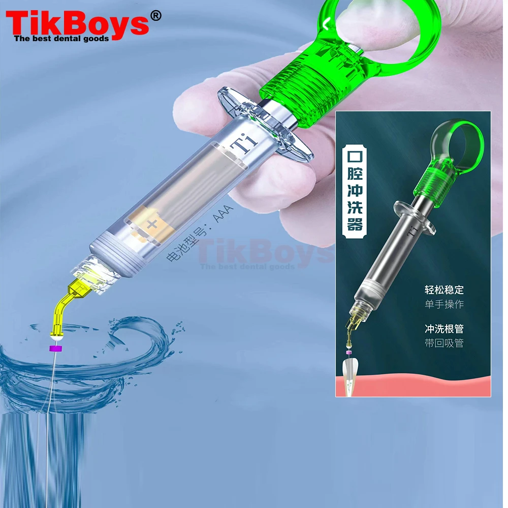 Dental Irrigation Endo Needle Machine Endo Cleaning Irrigator 31GA Elbow Double Side Root Canal Syringe Anterior Molar Teeth