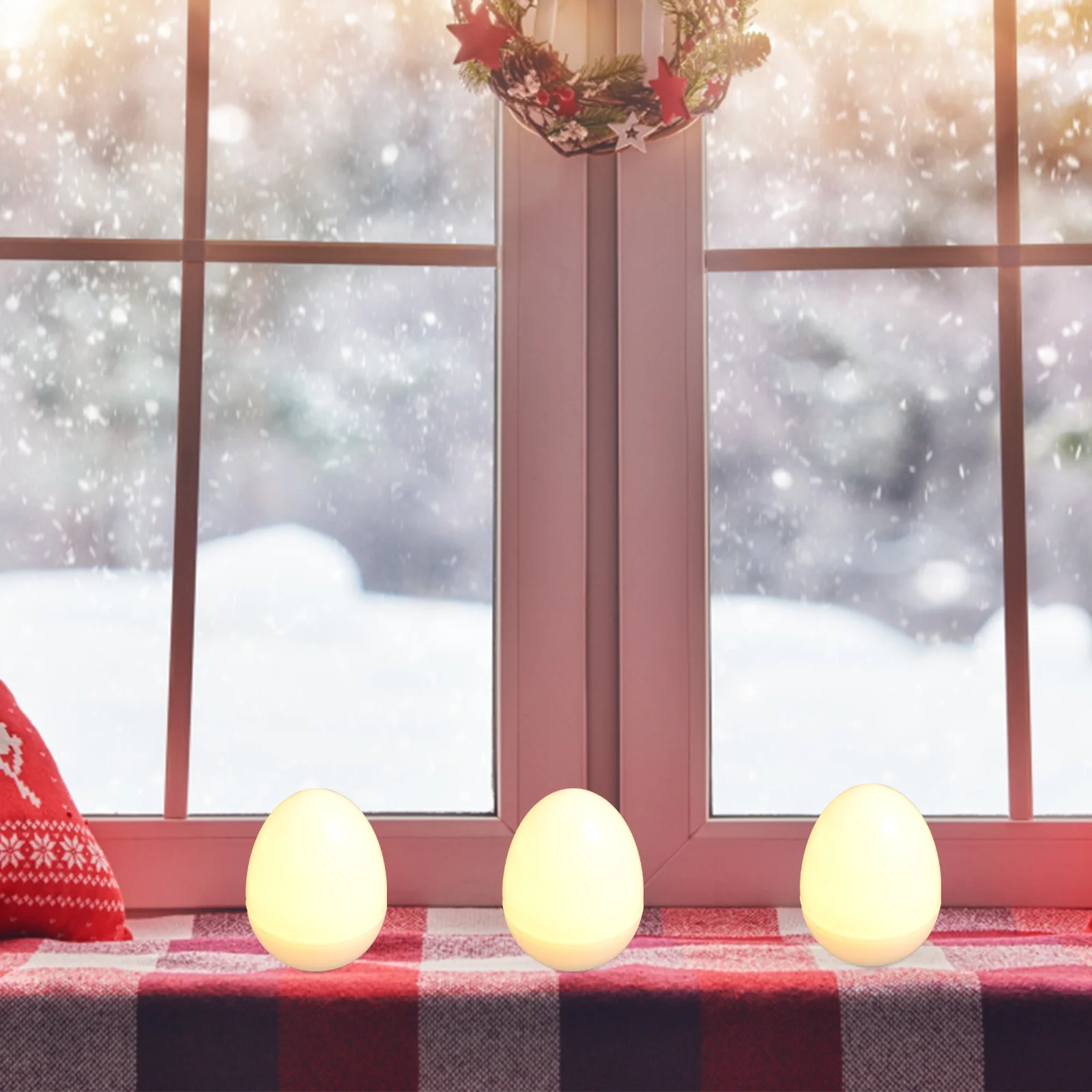 12 قطعة على شكل بيضة متوهجة أضواء ليلية عالية الجودة مصابيح صغيرة مهرجان لوازم الحفلات عيد الفصح عيد الهالوين زينة عيد الميلاد #1