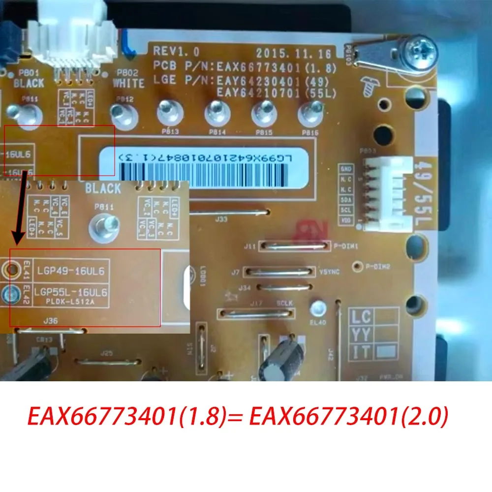 For LG TV Power Board 55UH6500-CB 55UH661V-ZF 49UH6500-C EAX66773401(2.0) EAY64210701 LGP55L-16UL6 CCP-3400ST placa de video 4gb