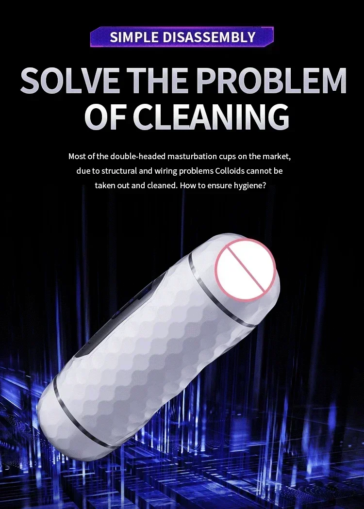 Automatic Sucking Double Headed Count Male Sex Toys Masturbator Cup for Man Real Pussy Vagina Equipment Machine Adult Men Goods - Image 3