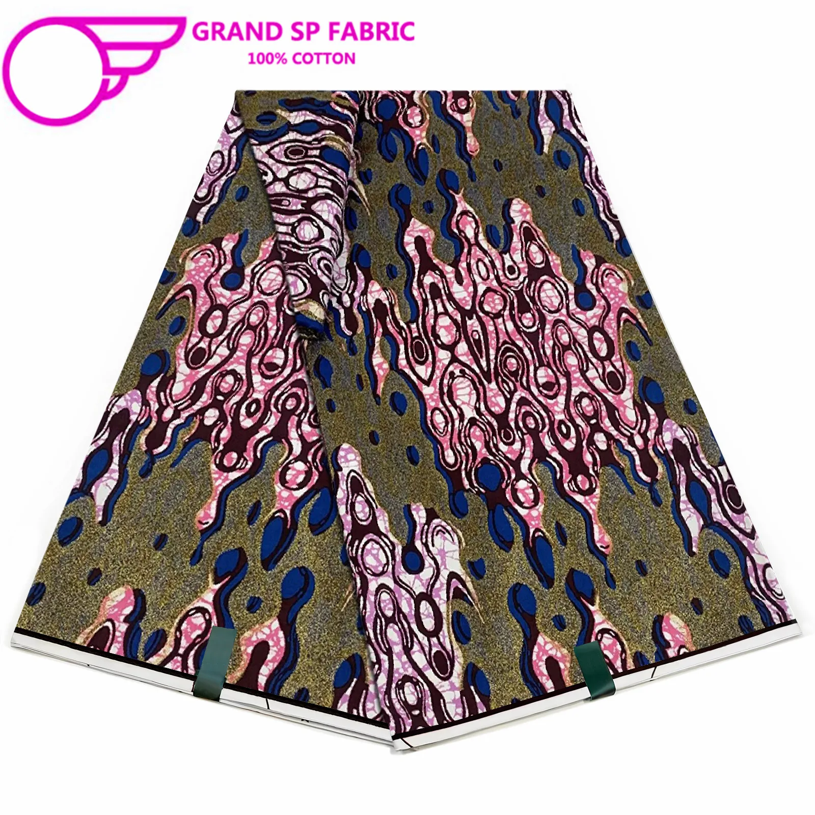 Grand Super Fabric 100% Cotton African Wax Fabric High Quality Wax Print Ankara Fabric For Sewing 6yards Women Fabric FF-14-64