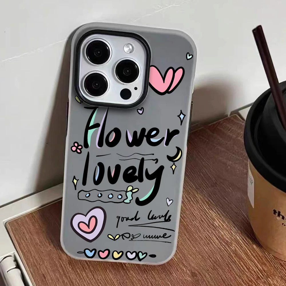 Für iPhone 17 15 16 14 Pro Max Hülle Plus Koreanischer Graffiti-Stil Cover Für iPhone 13 11 12 ProMax XS XR 8 Plus Bonbonfarbene Hüllen – Detail 6