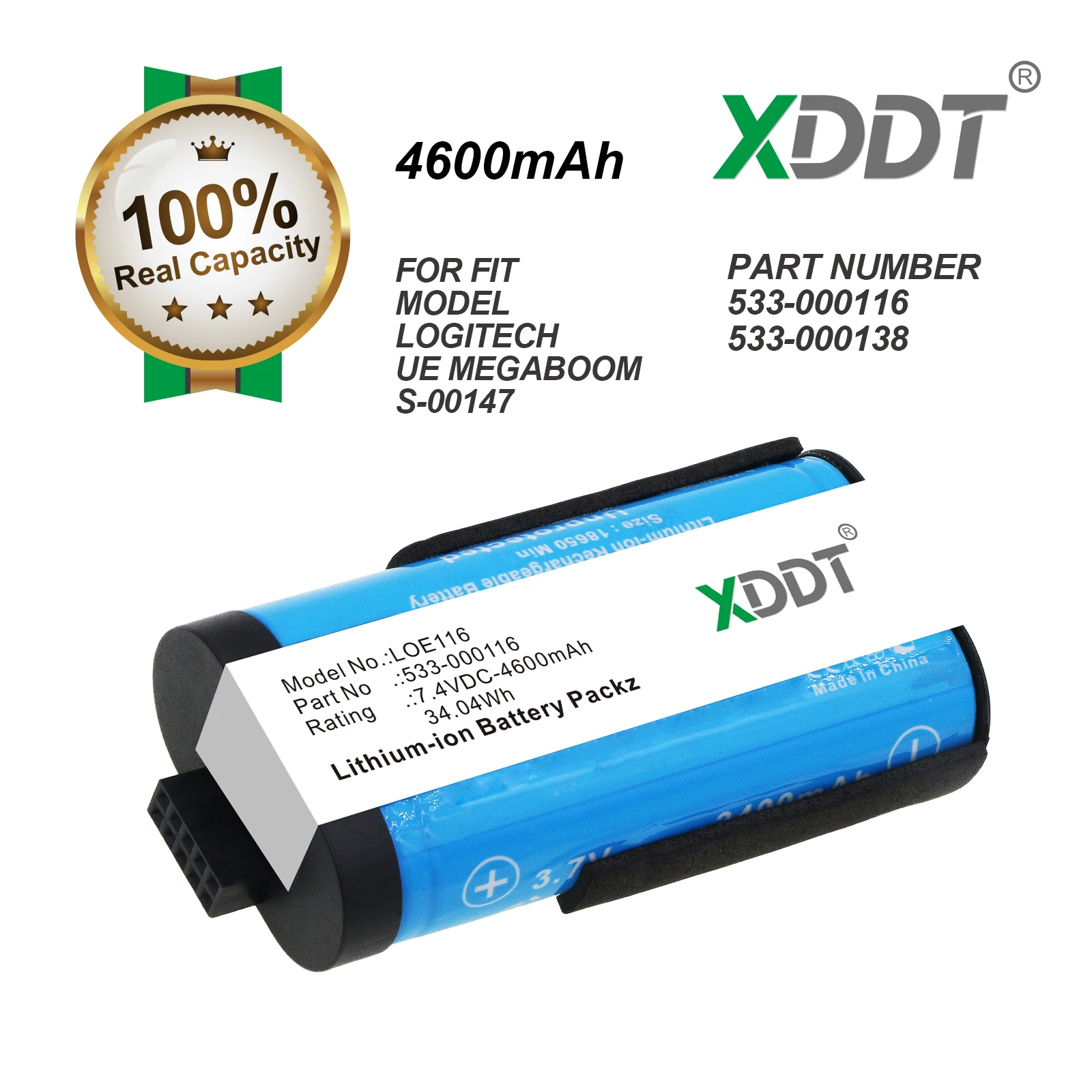بطارية مكبر صوت 4600 مللي أمبير في الساعة 533-000116، 533-000138 لـ Logitech S-00147، UE MegaBoom، UE MegaBoom 1 #1