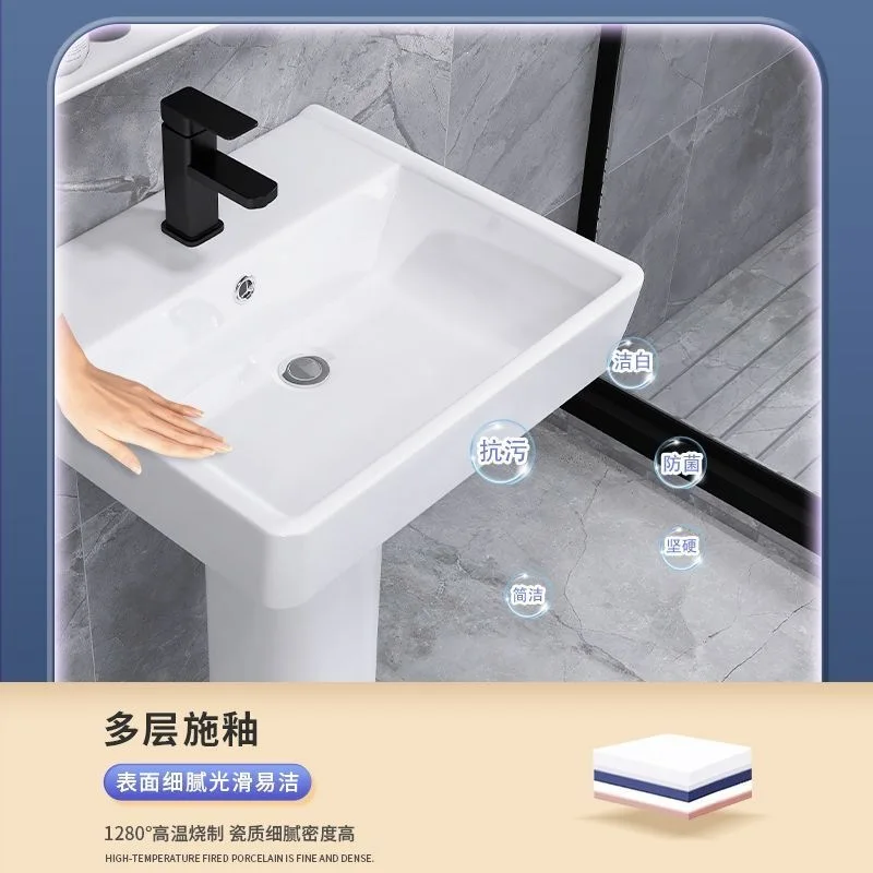 Column-type washbasin integrated cylindrical washbasin floor-to-ceiling pool mouthwash basin balcony small apartment corner