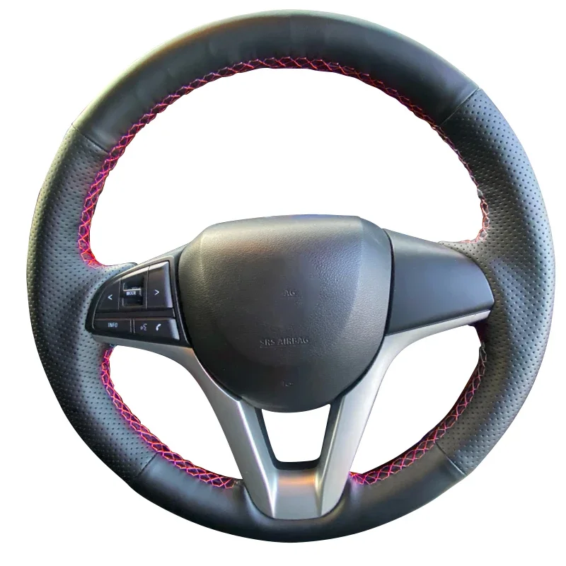 Microfiber Leather Braiding Steering Wheel Cover for Suzuki Alto K10 Hustler Mr52s Celerio HA37S 2021 2022 Year Car Hand-sewing