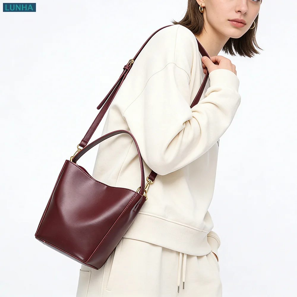 Women's PU Leather Convertible Hobo Bucket Tote Bag 2 in 1 Small Handbag Luxury Design Shoulder Purse for Everyday Commute
