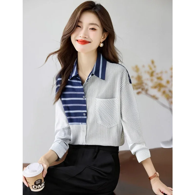 New arrived casual loose blouses for women Fashion printed ladies shirts Button-Down Tops