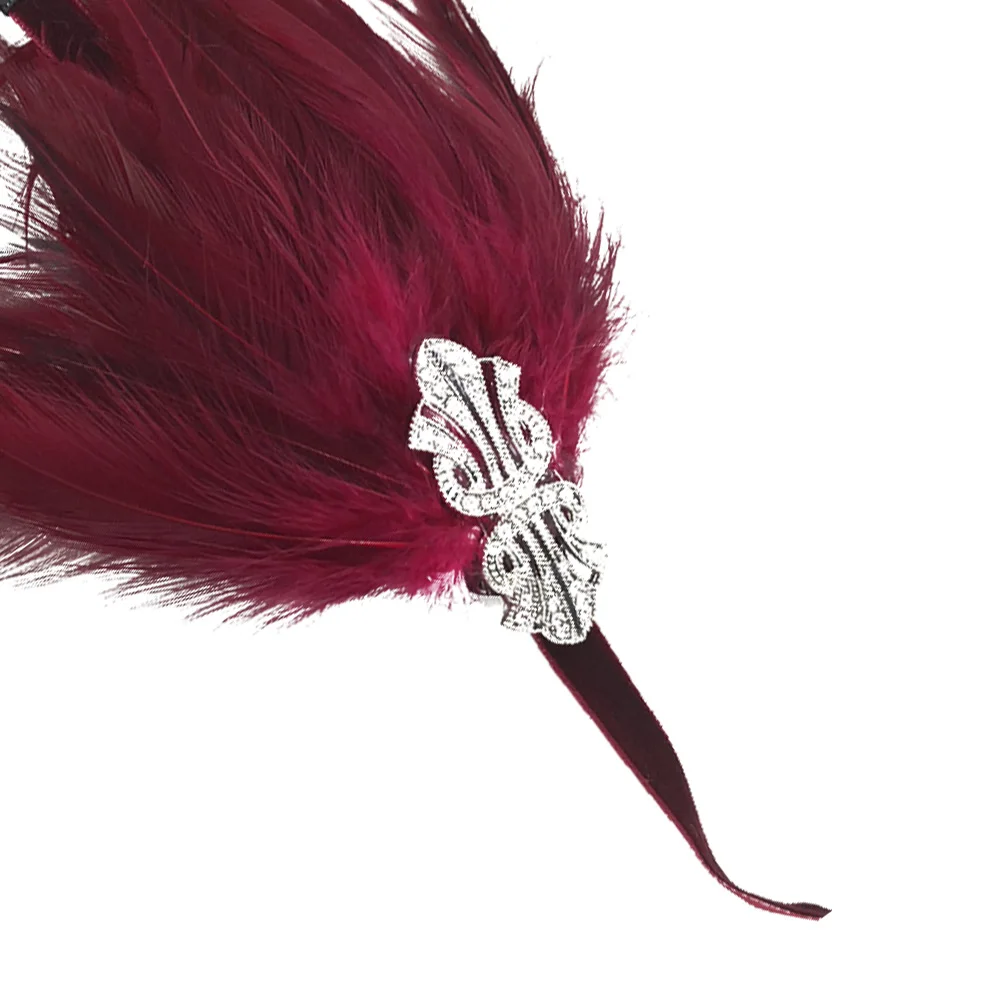 

Stunning Ostrich Headb Sequined Rhinestone Headpiece Comfortable Hair Accessory Flapper Costume Wedding Church Party