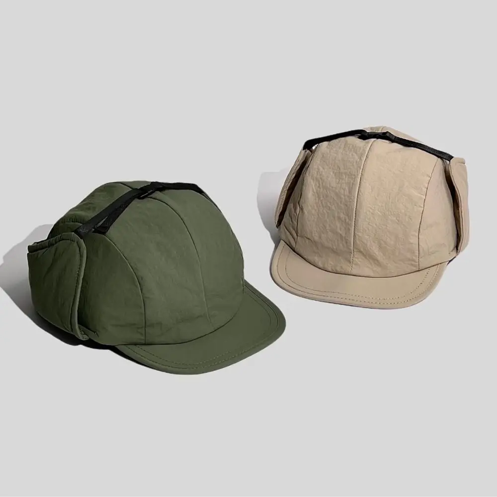 

Casual Retro Bomber Hat Windproof Thicken Ear Protection Hat Solid Color Ski Earflap Bonnet Outdoor Keep Warm