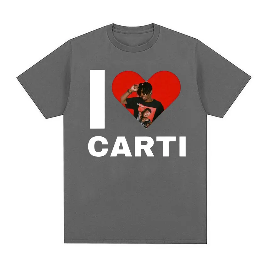 I Love Playboi Carti Rapper Graphic Tshirt Men Women Harajuku Y2k Short Sleeve T-shirt Male Hip Hop Oversized T Shirt Streetwear