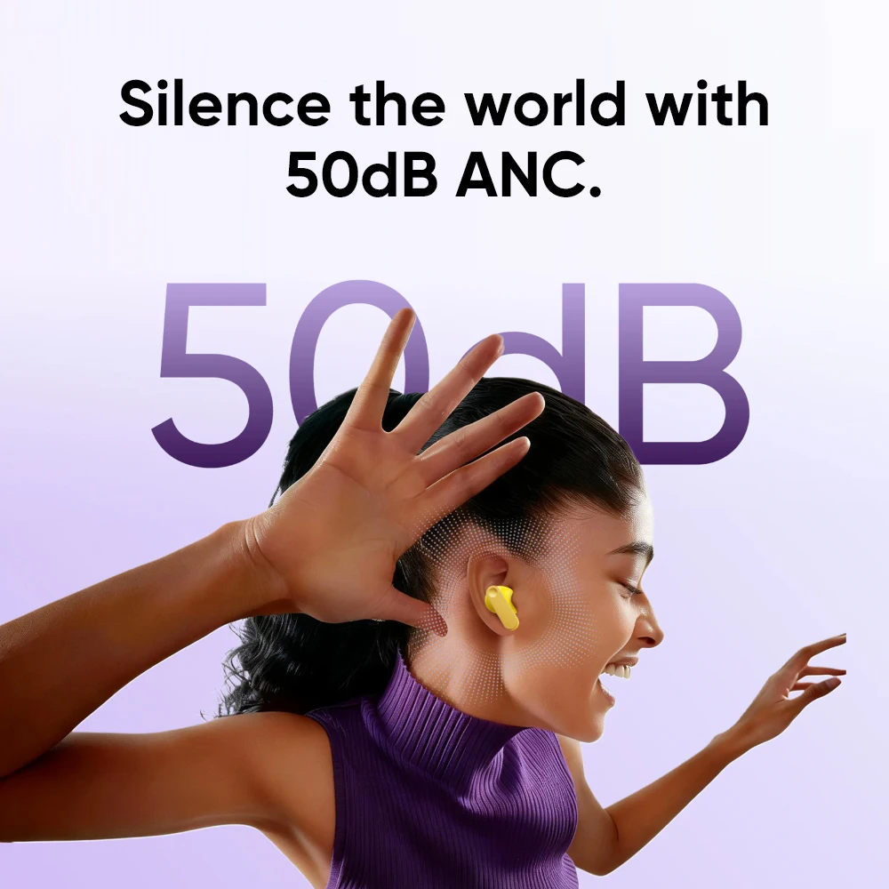 Versión global de los auriculares realme Buds T500 Pro: cancelación de ruido adaptativa de 50 dB, transductores de audio de alta resolución de 12,4 mm y diseño compacto «Candy Box» 6