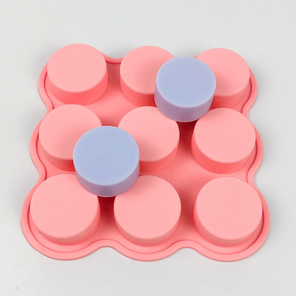 9 Hole Round Silicone Soap Mold Mousse Dessert Chocolate Baking Fondant Cake Decorating Tools DIY Handmade Candle Soap Mould