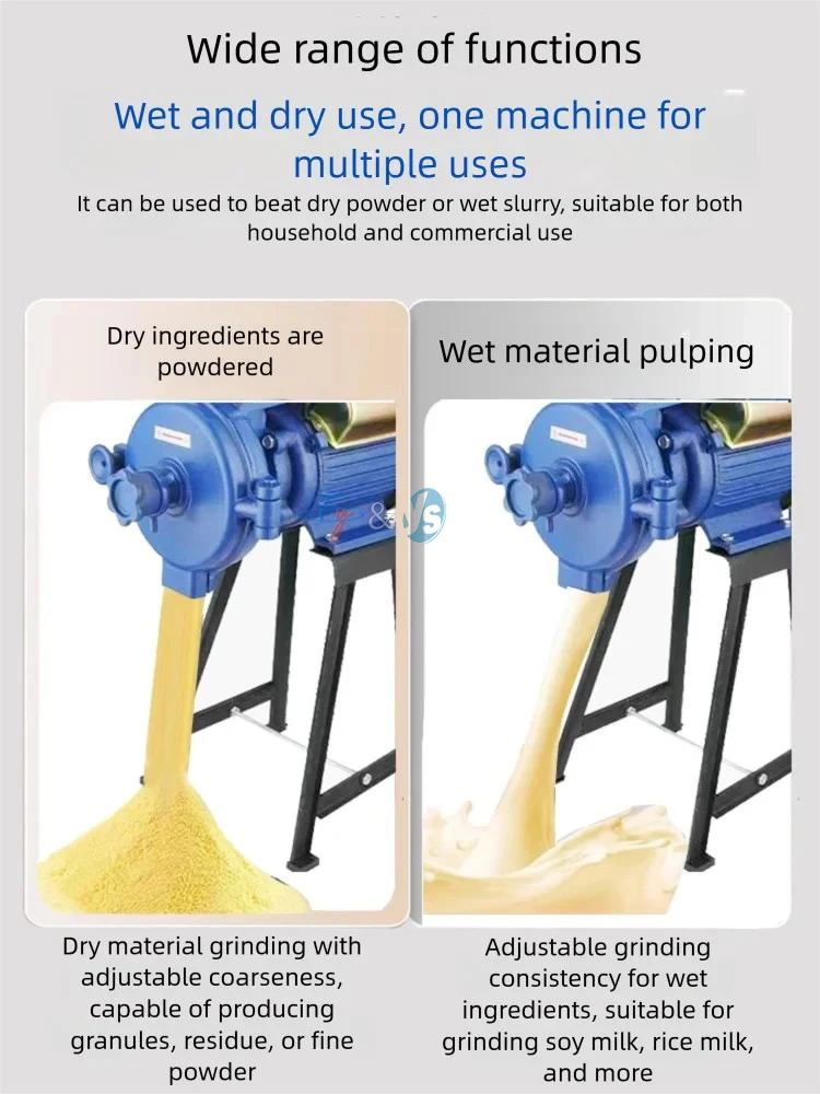 110V 220V Wet Dry Electric Grain Grinder Multi Function Mill Machine for Corn, Coffee, Spices, Medicine & Animal Feed