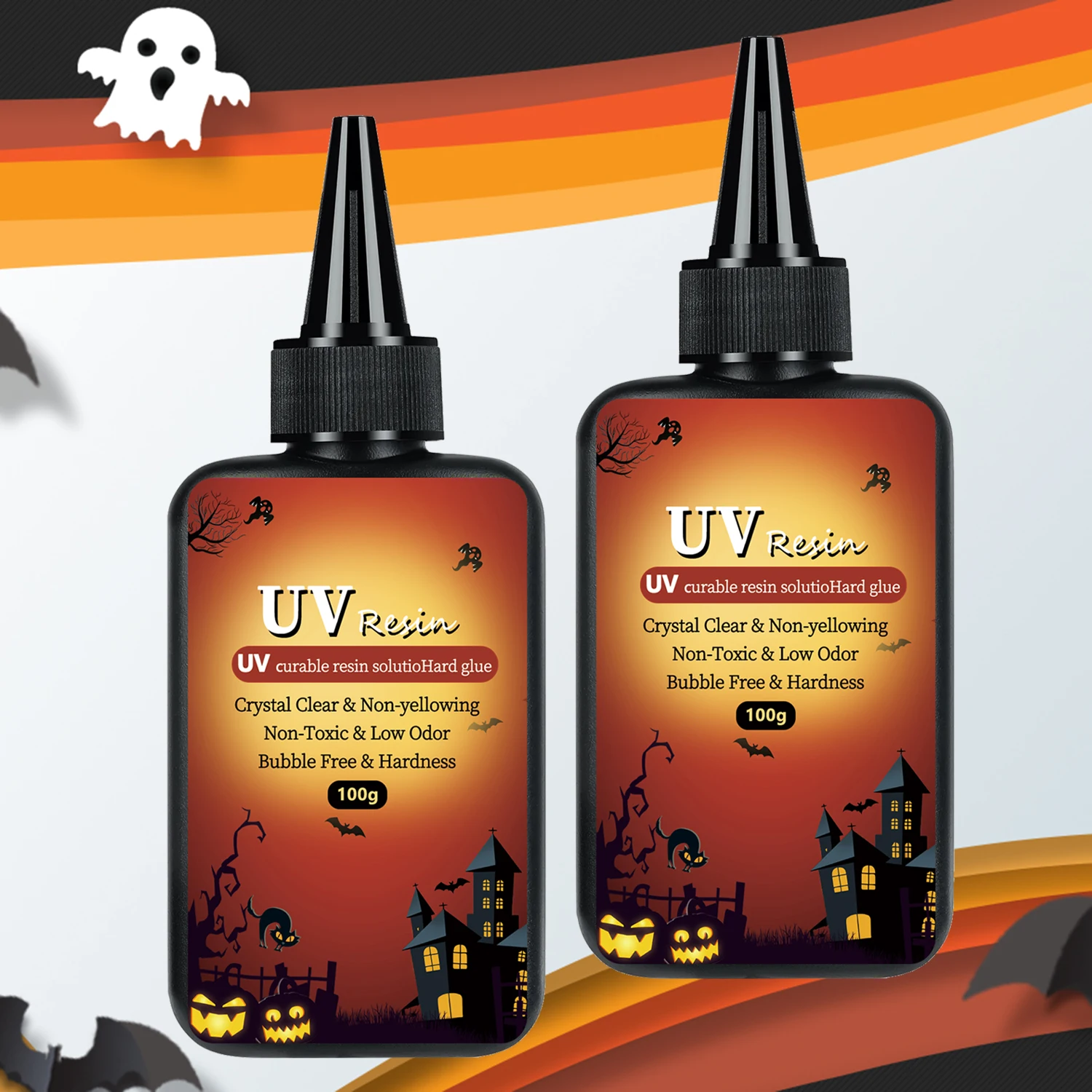 Funny Halloween Theme UV Glue Anti Oxidation and Anti Yellowing HD Transparent Adhesive DIY Resin Decorative UV Adhesive