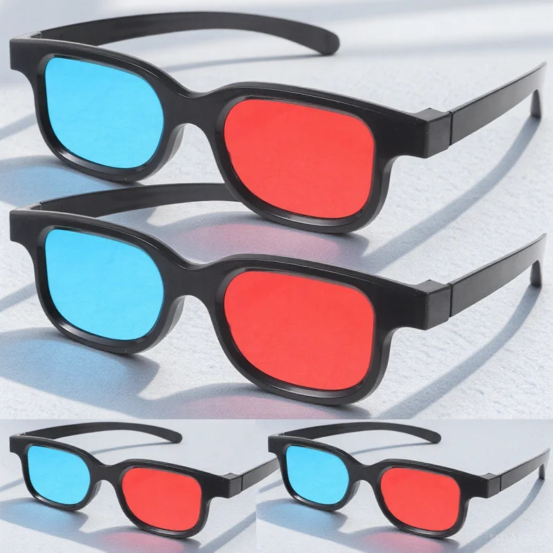 

4pcs 3D Glasses Red Blue Plastic Lightweight Comfortable Movie Watching Eyewear for Projector Use