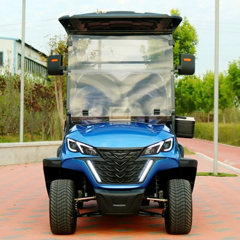 Multifunctional 2+2 Seater Solar Panel 4-Wheel Off-Road Golf Cart 4000W 48V 150A Battery Golf Cart Electric With Cargo Box