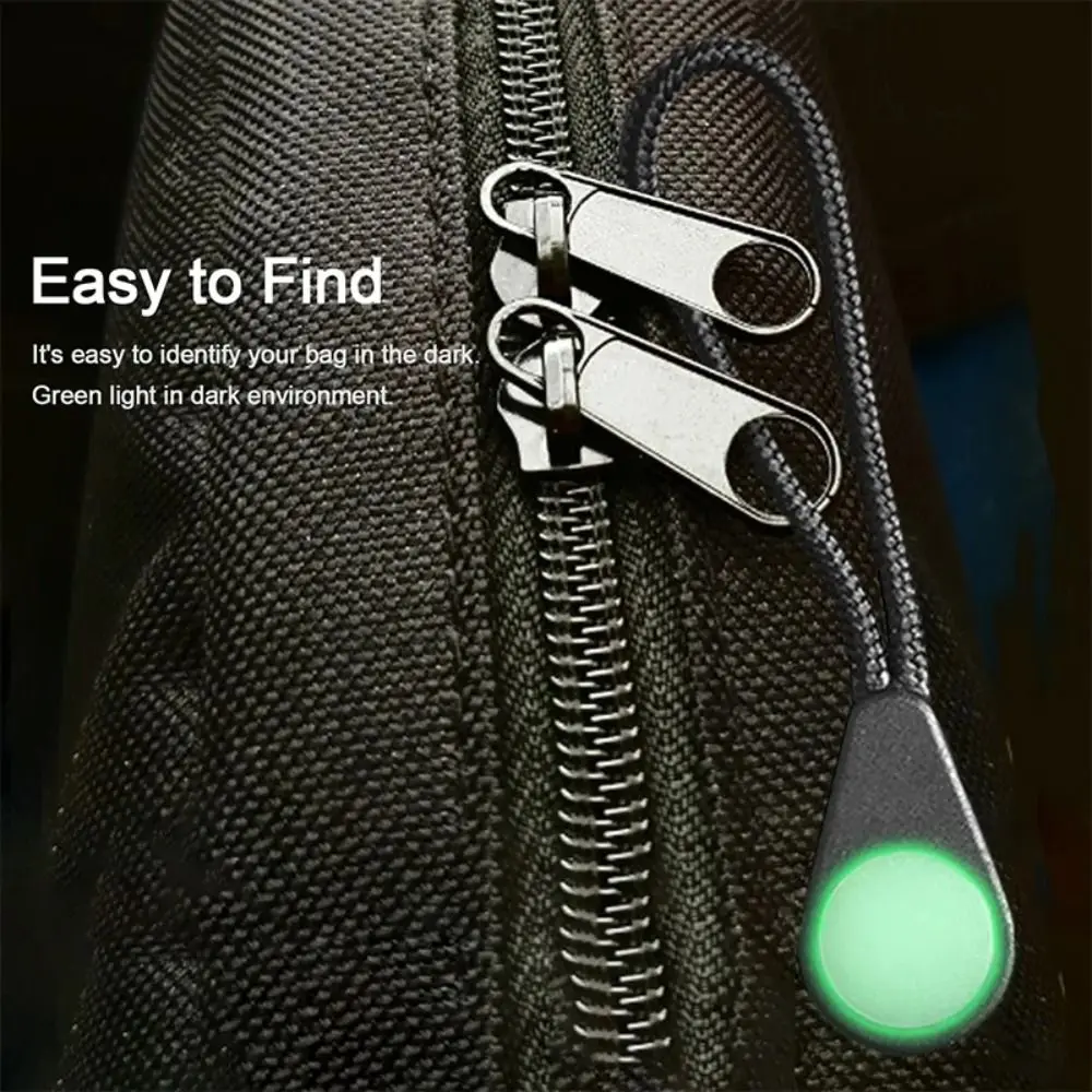 5PC Portable Ultra-Bright Glow Zipper Pull Luminous Black Luggage Zippers In The Dark Tent Zippers Coats Jacket Tent Luggage