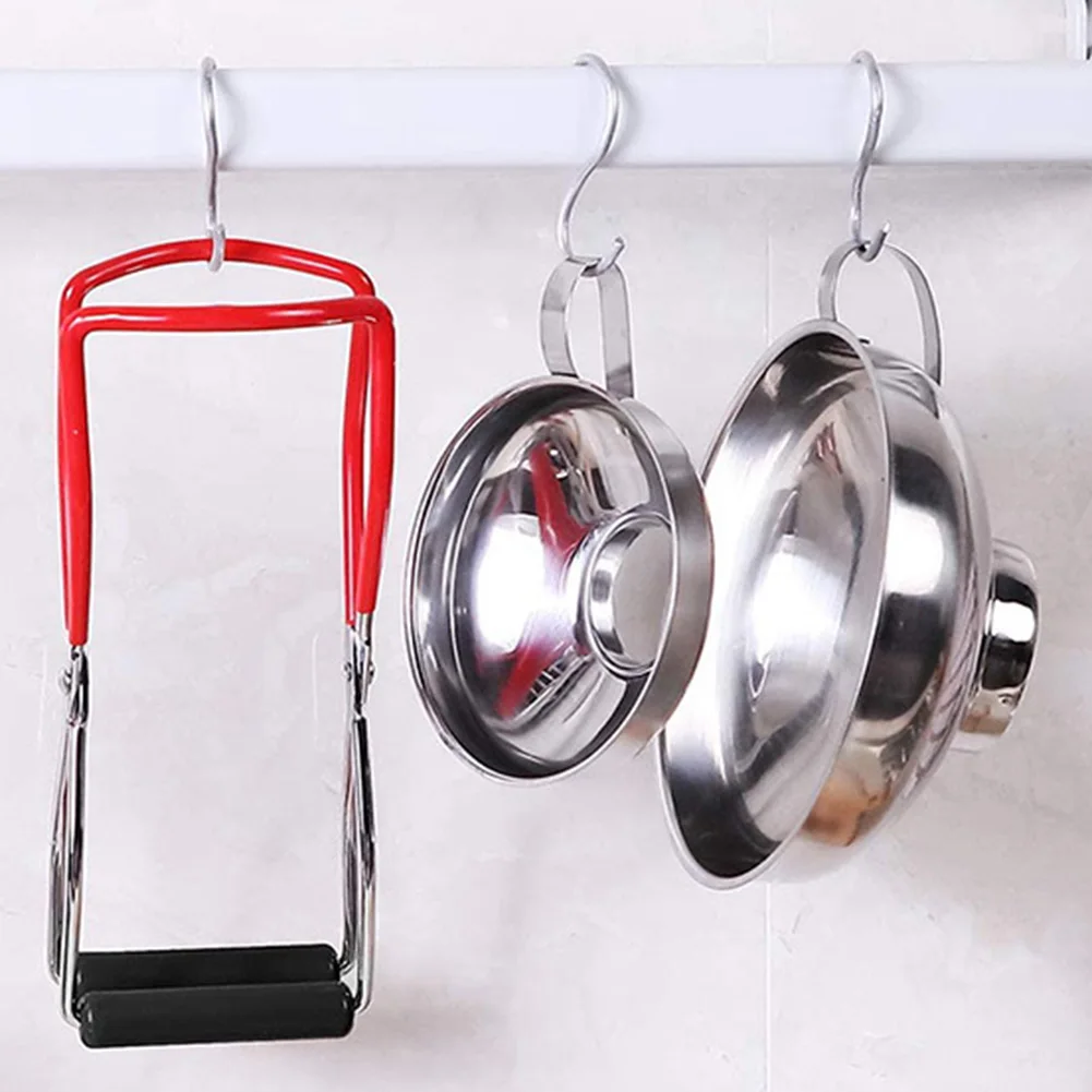 

4Pcs Canning Funnel with Grip Handle Stainless Steel Jam Funnel Multi-purpose Can Tongs Rustproof for Wide Regular Jars Mason