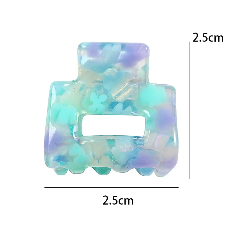 1Pcs Acetate Mini Square Hollow Hairpin Crab Claw Clip Women\'s Hair Clips Girls Barrettes Bath Bundle Hair Accessories