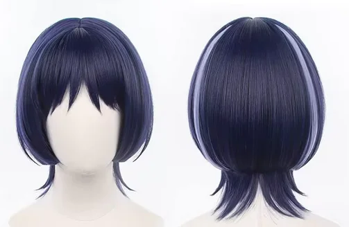 Genshin Impact Cosplay Wigs Scaramouche Kunikuzushi Blue Purple Black Heat Resistant Synthetic Hair Anime Cosplay Wig