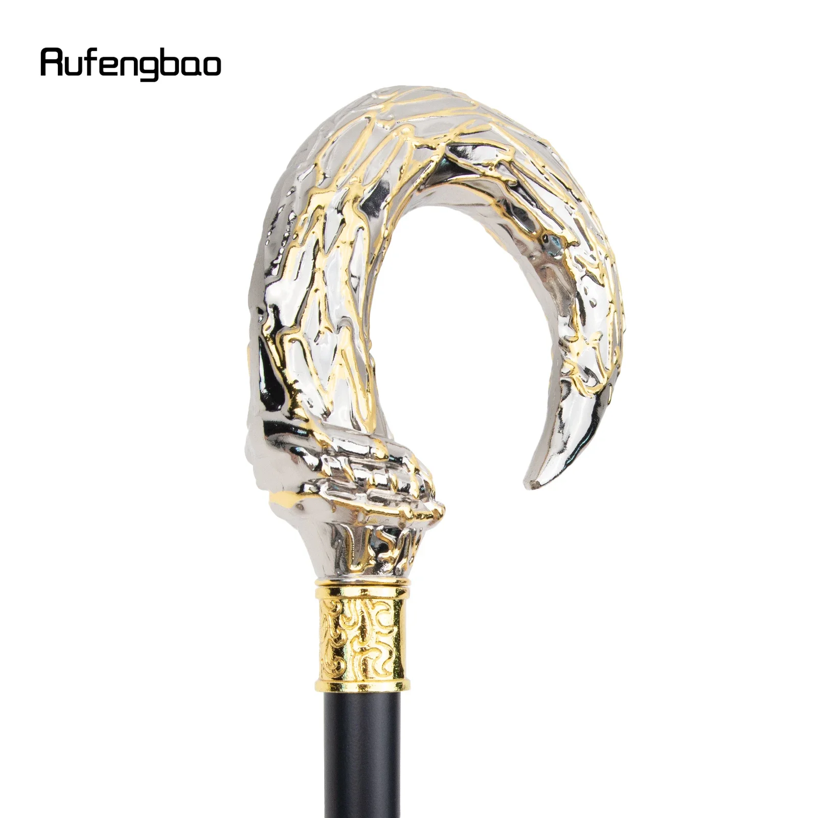 Golden White U Steampunk Walking Cane Fashion Walking Stick Gentleman Luxury Crosier Knob Walking Stick 92cm