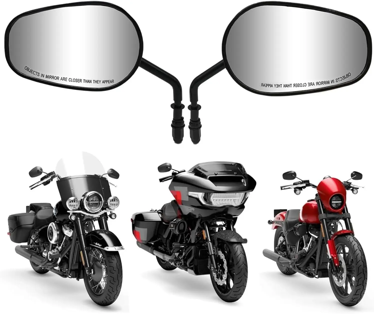 

8 мм черное зеркало заднего вида на 360 градусов для мотоцикла Harley Davidson Road King CVO Road Street Electra Tri Dyna Softail Road