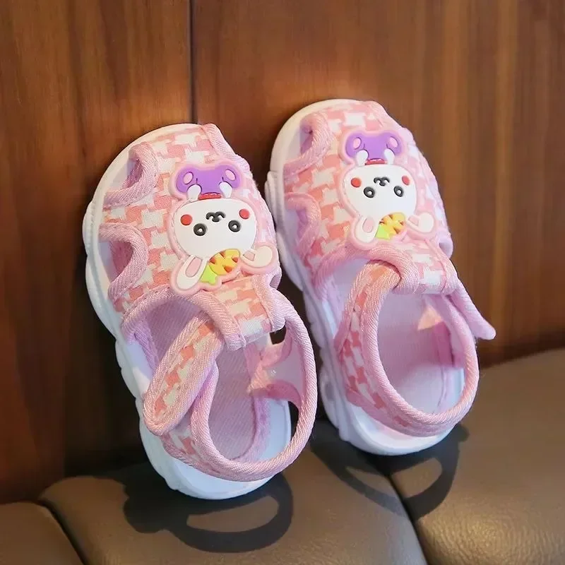 Sandalias de bebé de 0-1-2 años, zapatos con dibujos animados, suela suave, zapatos antideslizantes para niños pequeños, zapatos para bebés, nuevo estilo de verano