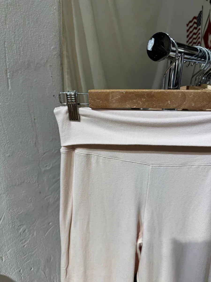 Damskie różowe, wyszczuplające spodnie do jogi z wysokim stanem, jesienne elastyczne bawełniane długie spodnie typu flare, damskie codzienne słodkie spodnie sportowe w stylu preppy Y2k