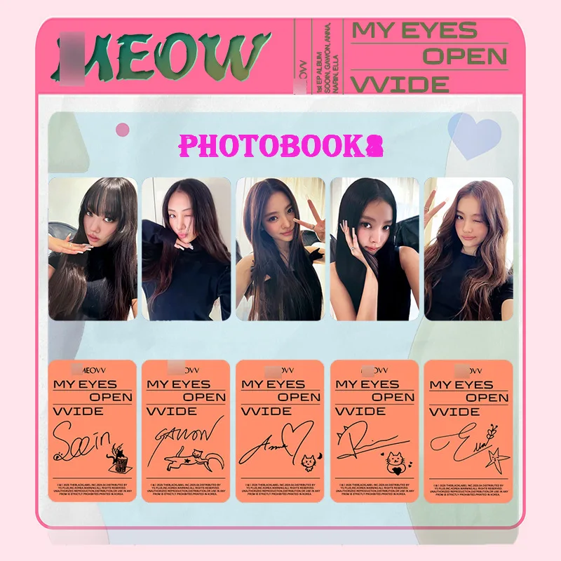 KPOP MEOVV New Album MY EYES OPEN VVIDE Series Photo Card SOOIN GAWON ANNA Fashion Photo Cards Lomo Card Fans Collection