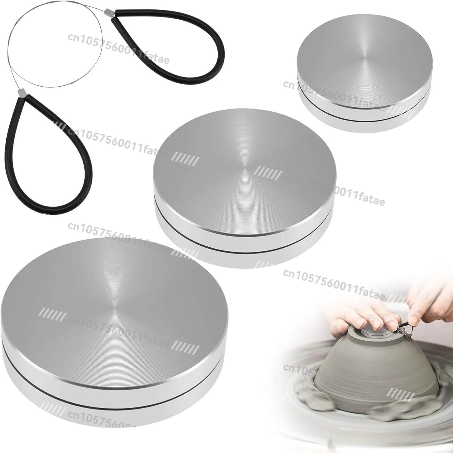 

Ceramic Clay Billet Trimming Rotary Tool Set, Including 30mm38mm45mm Three Specifications with Cutting Wire