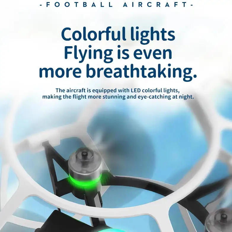 Brushless Motor Football Style Electric Remote Control Quadcopter 360° Roll Protection Attitude Hold Headless Mode RC Drone Toy
