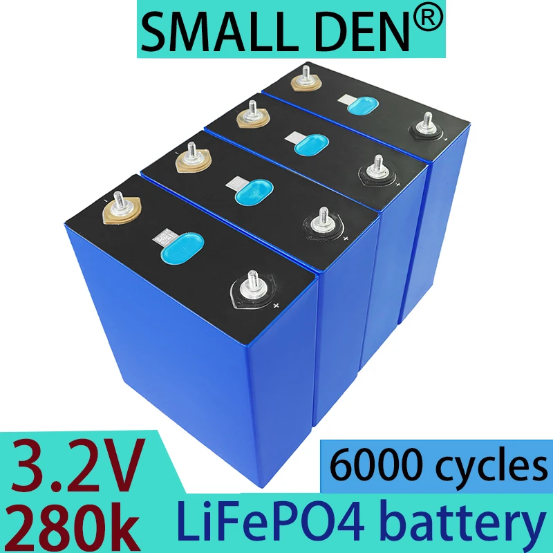 3.2V 280K new A-grade EVE LiFePo4 battery DIY 12V 24V 48V RV, rechargeable battery with 6000 cycle life for solar energy storage