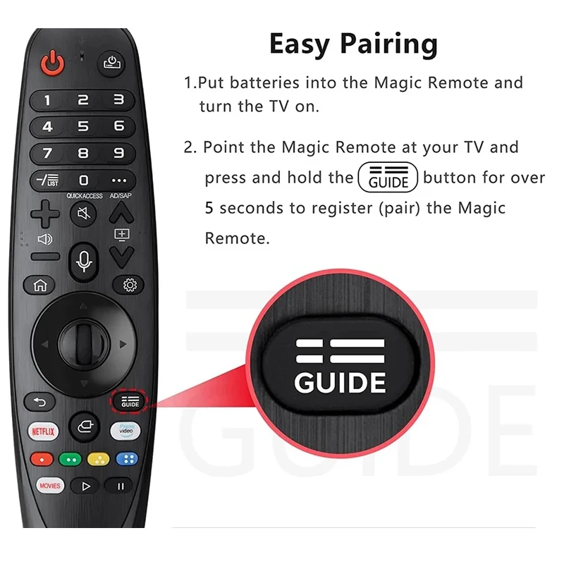 Magic Bluetooth Voice Remote for L&G Smart TV 2017–2020: AKB75075301, AN-MR650A, AKB75855501, AN-MR20GA, OLED/UHD/NanoCell