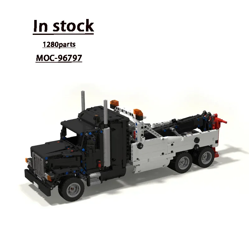 MOC-96797 Cargo Transport Heavy Trailer Truck Building Block Model 1280 Parts Boy Kids Birthday Building Block Toy Gift