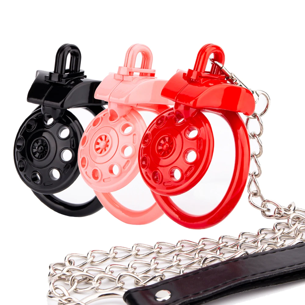 

New Small Lightweight UFO Cock Cage Male Breathable Chastity Cage With Traction Chain Chastity Belt BDSM Adults Sex Toys For Men