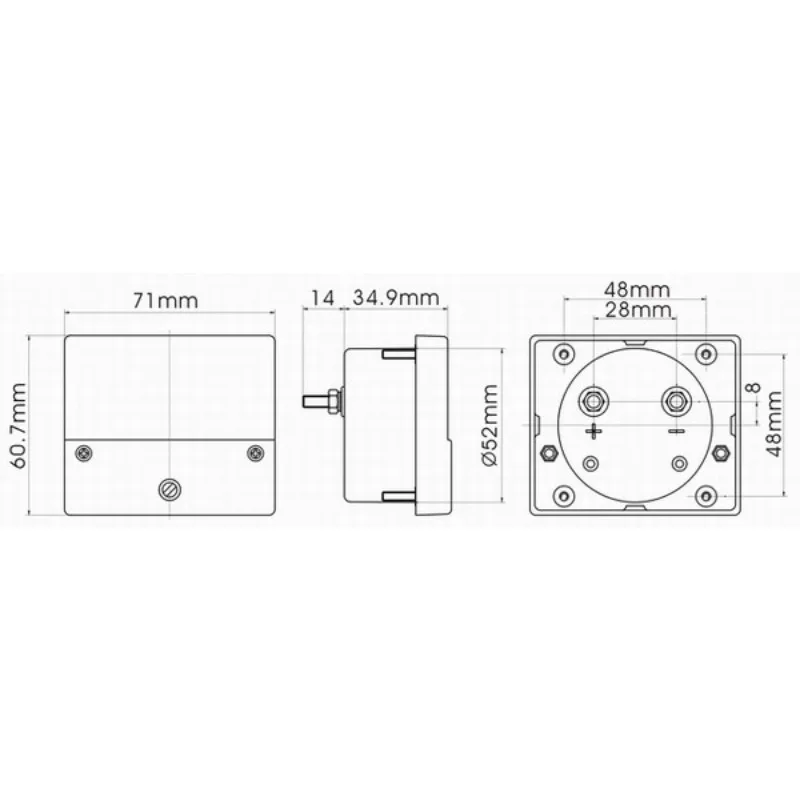 1PC DH-670 Zeiger Analog DC Voltmeter 5V 10V 15V 20V 30V 50V 100V 70*60mm Genauigkeit 2,5 0-500V – Detail 6