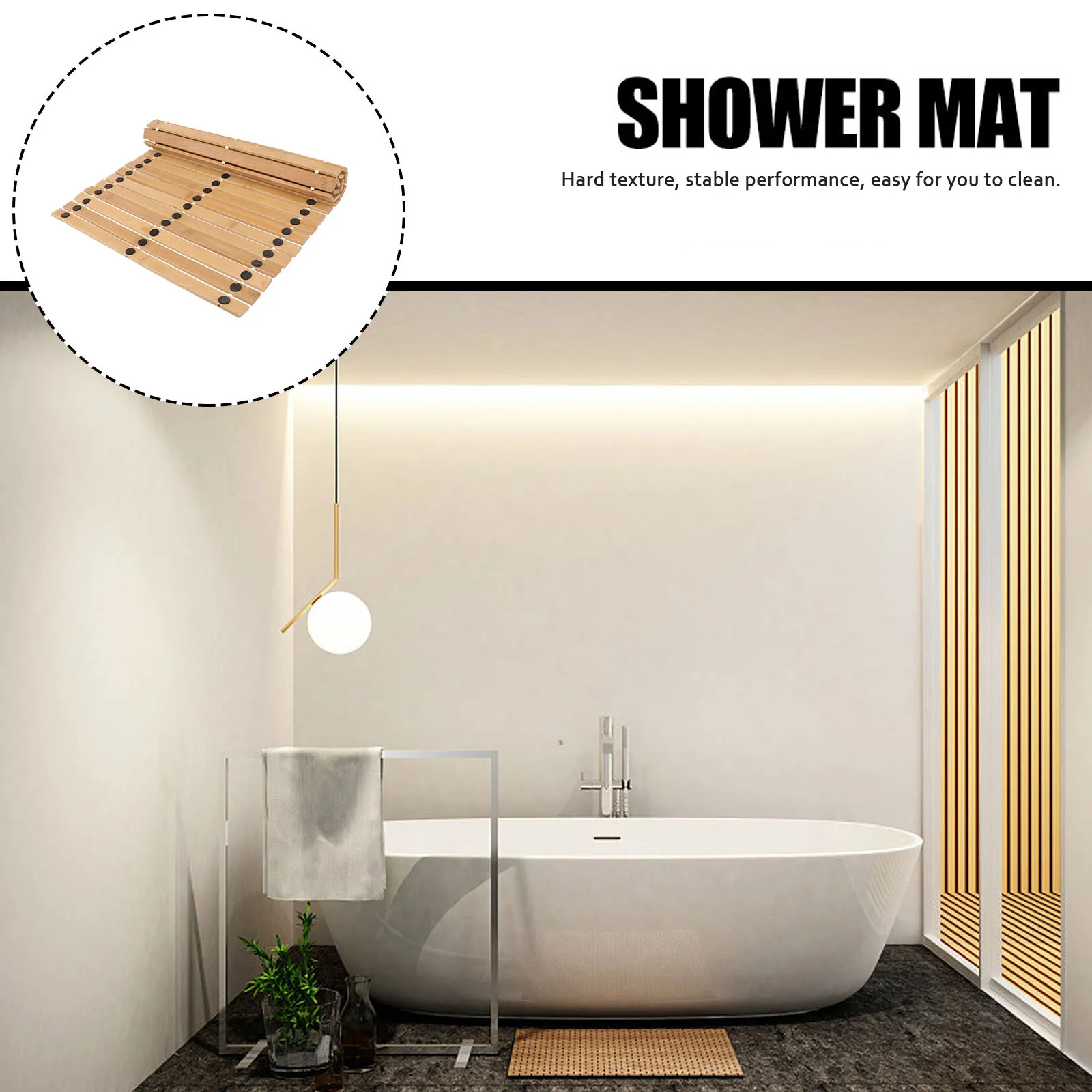 

1Pcs Non-Slip Bath Mat Safe Comfortable Odorless Anti-Skid Bathtub Shower Floor Pad Wood Color Bath Rug for Bathroom Sauna Spa